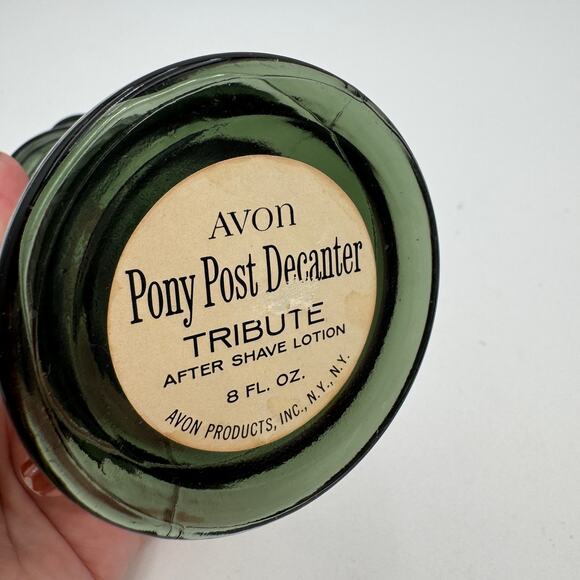 Vintage Avon Pony Post Decanter Tribute After Shave Green 1970s - Picture 8 of 9